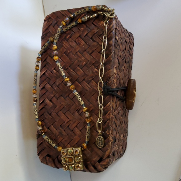 Michal Golan Tiger's Eye Square Necklace - Picture 5 of 5